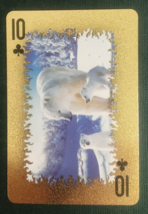 Animal-Themed Golden Foil PVC Mini Playing Card Polar Bear 10 Clubs - $1.84