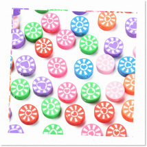 200pcs Random Polymer Clay Flat Round Beads with Love Heart Pattern - Ideal for - $30.68