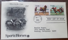 Sports Horses 1993 First Day Of Issue Harness Racing &amp; Polo - £3.88 GBP