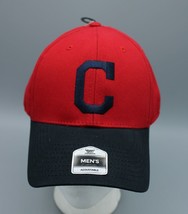 Cleveland Indians Block C Adjustable Hat Red Hat Blue Bill Fan Favorite - £15.63 GBP