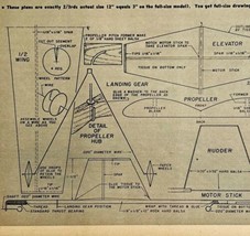 1949 Aviation Blueprint Build Pattern Model Airplane Ephemera Art Print ... - $19.99