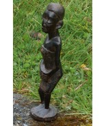 old Beautiful Dark HARDWOOD AFRICAN Woman Hand Carving  - $2,850.83 MXN