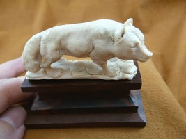 wolf-27 medium white lone Wolf wolves shed ANTLER figurine Bali detailed... - £39.14 GBP