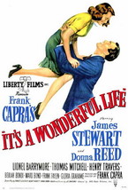 IT&#39;S A WONDERFUL LIFE MOVIE POSTER 27X40 IN GEORGE BAILEY JIMMY STEWART ... - £27.40 GBP