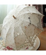 Embroidery Lace Parasol Umbrella | Victorian Lace Gothic Retro Style Wed... - $82.23 CAD