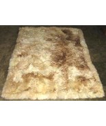Babyalpaca fur rug, natural colores white, brown, 80 x 60 cm/ 2&#39;62 x 1&#39;97 f - £145.03 GBP