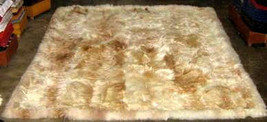 Beige babyalpaca fur rug,carpet of  59 x 43 Inches - $441.00