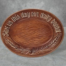 Vintage MCM Give Us This Day Our Daily Bread Resin 11.5&quot; Oval Decorative... - £17.33 GBP