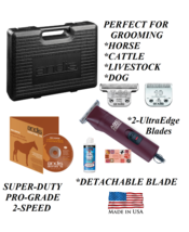 Andis Agc 2-Speed Clipper Set&amp;Ultraedge T-84,10 Blade,Case*Horse,Livestock,Sheep - £234.66 GBP