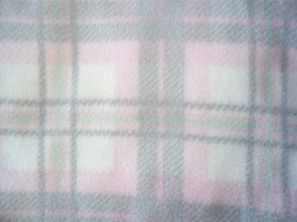 Wamsutta baby 100% Polyester Fleece Pink Gray Plaid Baby Blanket Made in USA - $38.17