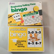 VTG Beginning Telling Time Bingo &amp; Subtraction Bingo Pre-K &amp; K Education... - $6.93