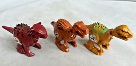 3 Hasbro Jurassic World Brawlasaurs Battle Dinosaur Lot T-Rex Red Brown Tan EUC - £19.74 GBP