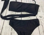 Women Bandeau Tie Waist High Waisted Two Pieces Bikini Set Swimsuit Medi... - $23.75