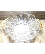 Vintage Anchor Hocking Clear W/ Gold Trim Handled Glass Bowl Candy Nut R... - €11,60 EUR