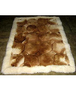Alpaca fur Rug,Carpet Octagon design, throw, 150 x 110 cm - £242.84 GBP