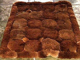 Dark brown Alpaca fur rug from Peru, 80 x 60 cm - £101.67 GBP