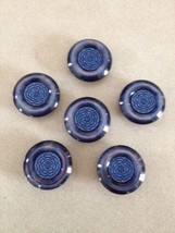 Lot of 5 Vintage Mid Century Moonglow Navy Blue Plastic Flower Shank Buttons 2cm - £23.96 GBP