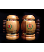 Vintage Wood Beer Stein Salt and Pepper Shaker Set - Mount Vernon, VA - £10.98 GBP