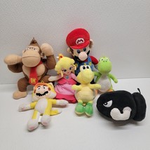 Super Mario Plush Mixed lot Of 7 Peach Donkey Kong Yoshi Koopa Bullet Bill - $548.81 MXN