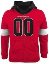 Boys Hoodie Zip Up Face Mask Costume Jacket NHL Detroit Red Wings $50-sz M 10/12 - £18.20 GBP