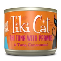 Tiki Pets Cat Manana Grill Ahi Tuna &amp; Prawns in Broth 6oz. (Case of 8) - £25.98 GBP