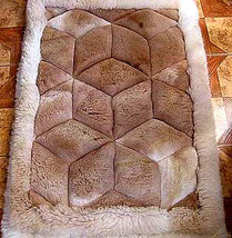 Alpaca fur rug, carpet, rhombus design,39.3 x 23.6 Inch - £98.72 GBP