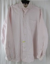 Mens Tommy Bahama Pink White Checkered Long Sleeve Cotton Shirt 15.5 x 3... - $13.85