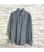 Peter Millar Cotton Silk Blend Black White Gingham Button Down Shirt Siz... - $51.45 CAD