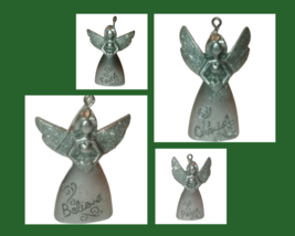 4-Angels Believe Faith Peace Cherish Silver Color Christmas Decoration H... - $11.88