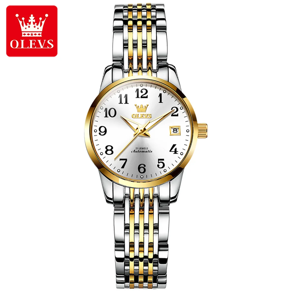 Brand Luxury Mechanical Watches Women Fashion Gold Stainless Steel Ladie... - $165.72