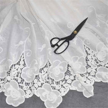 Embroidery Rose Flower Cotton Fabric Costume Upholstery Curtain Wedding Dress - £10.46 GBP