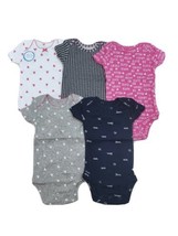 Carters 5 Pack Bodysuits Girls Cute and Heart Themes Newborn 3 6 9 or 12 Months - $5.95