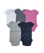 Carters 5 Pack Bodysuits Girls Cute and Heart Themes Newborn 3 6 9 or 12... - £4.77 GBP