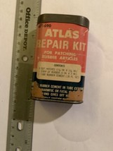 Vintage 1950s Atlas Tire Tube Repair Kit Tin Can gas oil bicycle motorcycle - £28.97 GBP