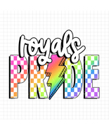 Royals Pride PNG, Checkered Royals PNG, Lightning Bolt Design, Neon Masc... - $45.66 MXN