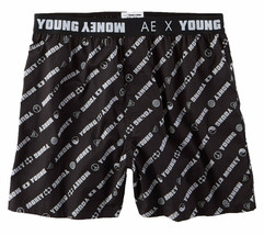 American Eagle Mens Black Young Money Logo Stretch Boxers Short, M Mediu... - $17.33