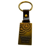 Registered Key Holder Vtg Brass Chain Carborundum Centennial 1991 Niagara Falls - £18.17 GBP