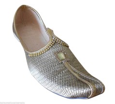 Men Shoes Traditional Handmade Sherwani Mojari Loafers Golden Jutties US 6-11  - £43.95 GBP