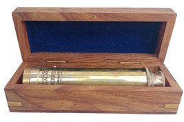  Brass Nautical Marine Navy Telescope with Wooden Tripod gift 12&quot; with Wood Box - £31.43 GBP