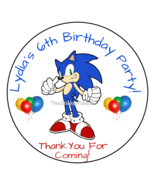 12 Personalized Sonic the Hedgehog Birthday Party Favor Stickers, Labels... - $222.55 MXN