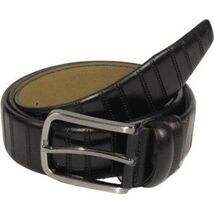 Men Classic Genuine Leather Belt PIERO ROSSI Turkey Soft Full Grain #Black line image 3
