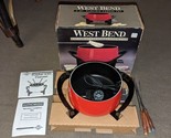 WEST BEND 1980s 2qt Red Fondue Pot Electric 4 forks Model 88001- New In Box - £47.73 GBP