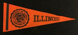 Illinois Fighting Illini Vintage Mini Pennant 4&quot; x 9&quot; - £14.55 GBP