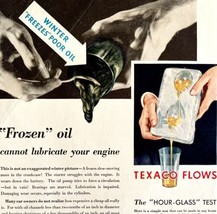 Texaco Gasoline 1931 Advertisement Lithograph Hourglass Frozen Oil 1 DWCC5 - £31.45 GBP