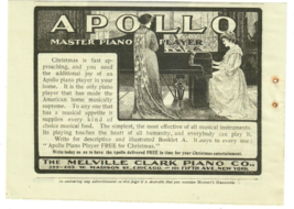 1902 Apollo Master Piano Player Antique Print Ad The Melville Clark Piano Co - £10.03 GBP