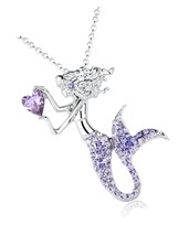 Fashion Mermaid Birthstone Necklace Jewelry White - $58.79