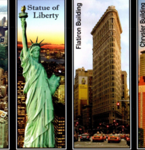 Statue Of Liberty Empire State Flatiron Chrysler New York City Postcard ... - £7.92 GBP