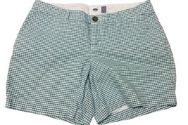 Old Navy Chino Shorts Womens  Size 2 Green White Check Gingham - £4.83 GBP