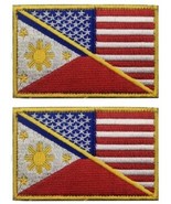2pcs USA Flag &amp; Philippine Flag Embroidery Patch Military Patches Tactical - $254.70 MXN