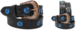 Men&#39;s Women Girl 1.5 Wide Leather Floral Tooled Casual Jean Belt Strap 2... - £19.31 GBP